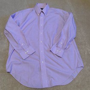 Lauren Ralph Lauren Lavender Classic Fit 100% Cotton Dress Shirt Size 16 1/2
